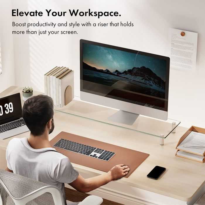 Glass Top Monitor Risers For Modern Workspaces: Enhance Your Desk Setup
