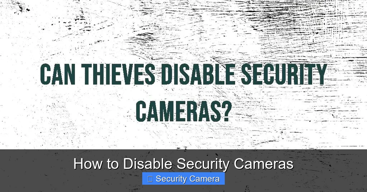 How to Disable Security Cameras