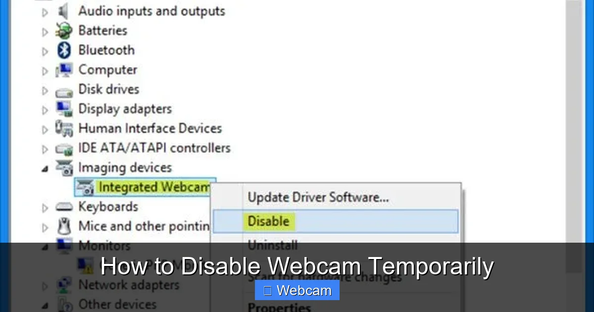 How to Disable Webcam Temporarily
