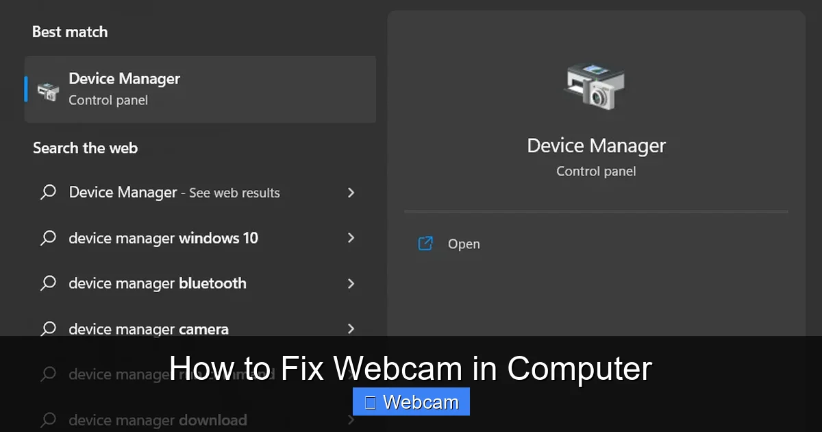 How to Fix Webcam in Computer