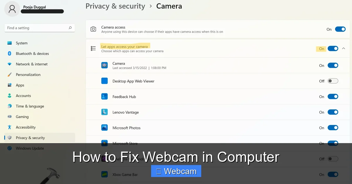How to Fix Webcam in Computer