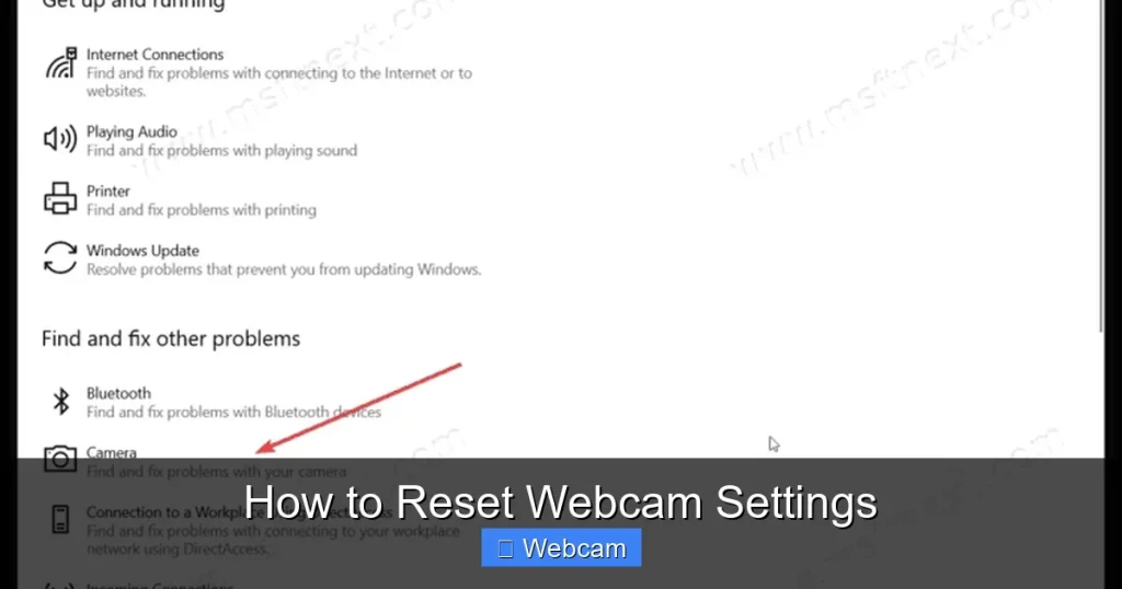 How to Reset Webcam Settings