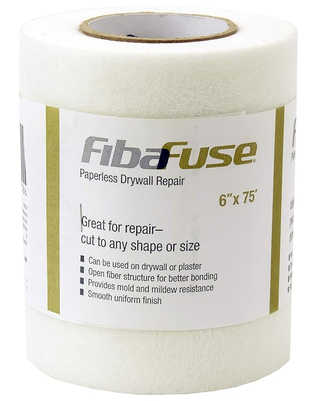 FibaFuse Paperless Drywall Repair Tape is a White 6x75 Foot Roll for S