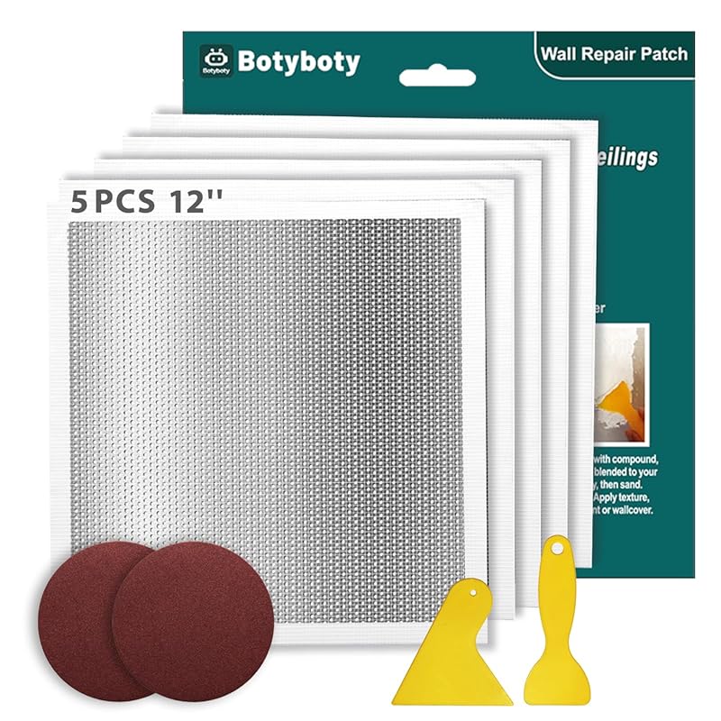 12x12 Inch Drywall Repair Kit with Self-Adhesive Mesh Patches for Larg