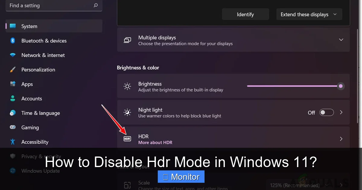 How to Disable Hdr Mode in Windows 11?