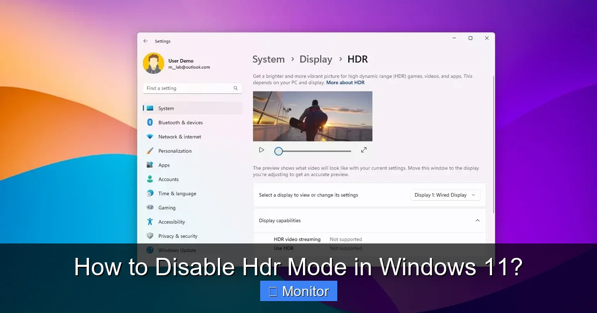 How to Disable Hdr Mode in Windows 11?