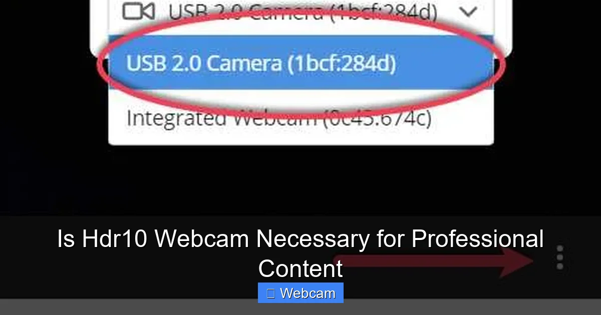 Is Hdr10 Webcam Necessary for Professional Content