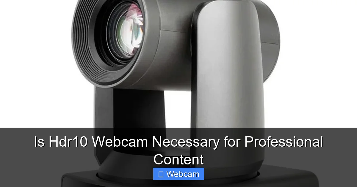 Is Hdr10 Webcam Necessary for Professional Content