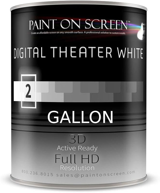Single-Coat Projector Screen Paint for 1080 HD and 4K UHD Clarity, Ind