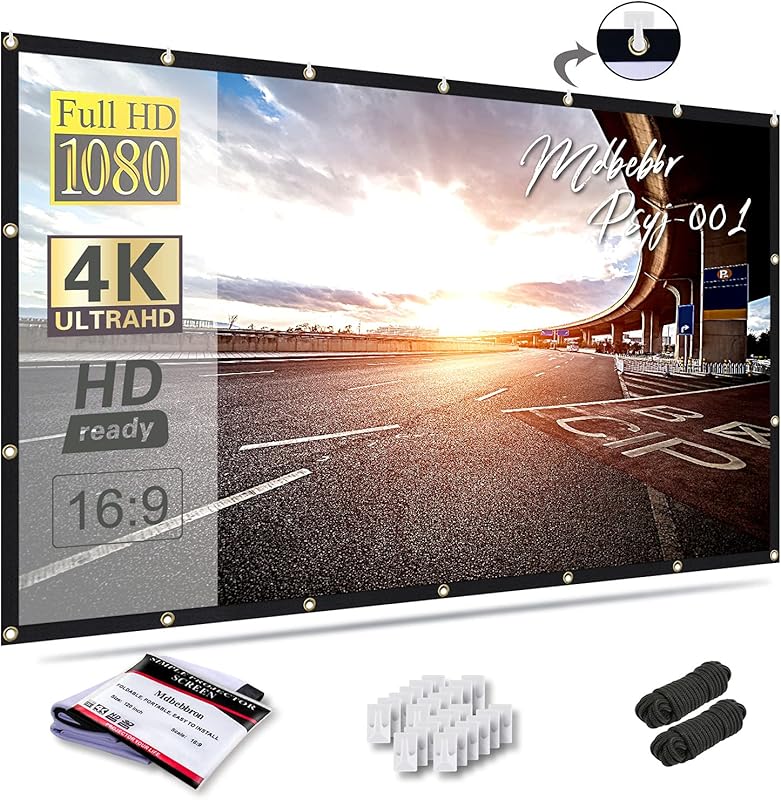 120 inch Projector Screen 16:9 Foldable Anti-Crease Portable Projector