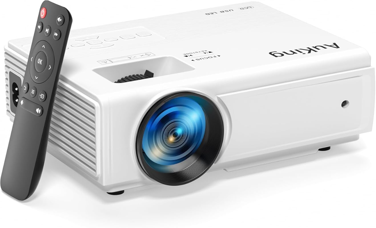 AuKing Mini Projector with Full HD 1080P Support, Compatible with HDMI