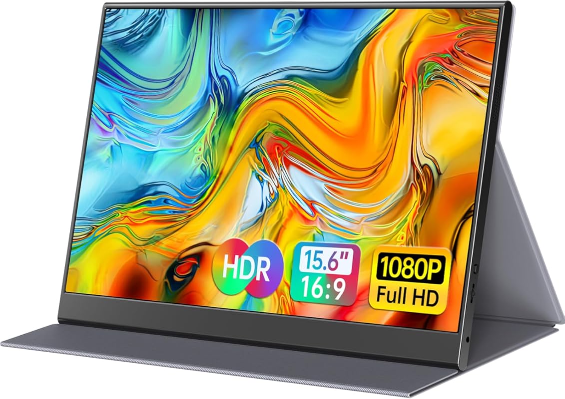 15.6inch Portable Monitor,1080P USB-C HDMI Second External Monitor for