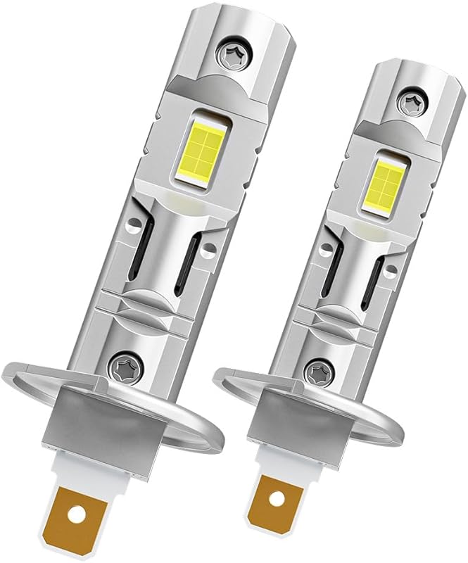 H1 LED Bulbs for Projector Headlights, 24,000LM, 6500K Cool White, Fan
