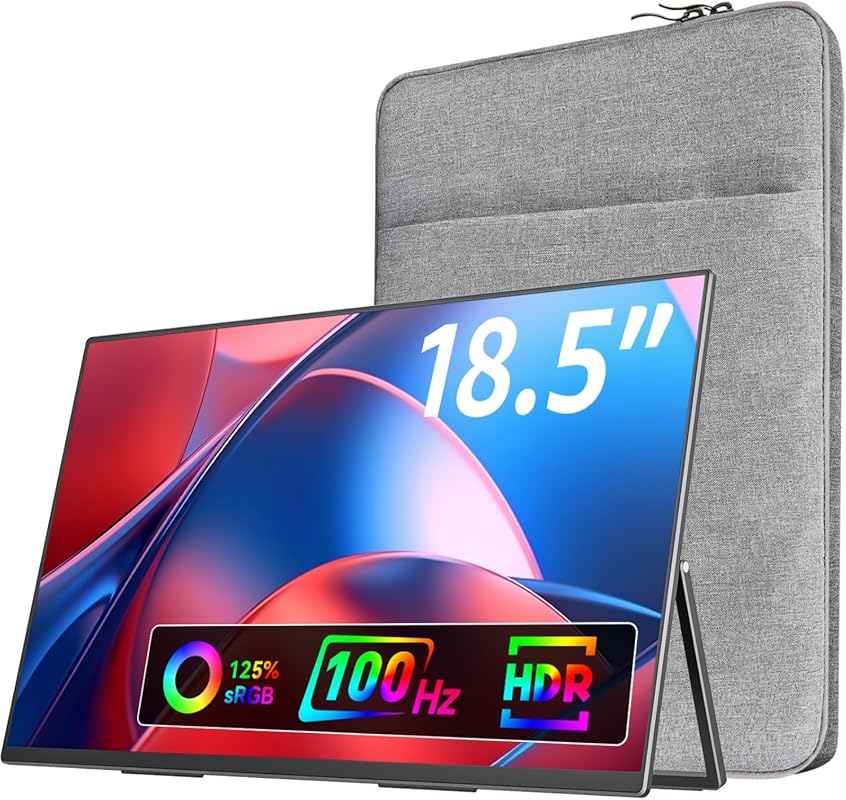 VisionOwl Large Portable Monitor 18.5-Inch 1080P FHD 100Hz Refresh Rat