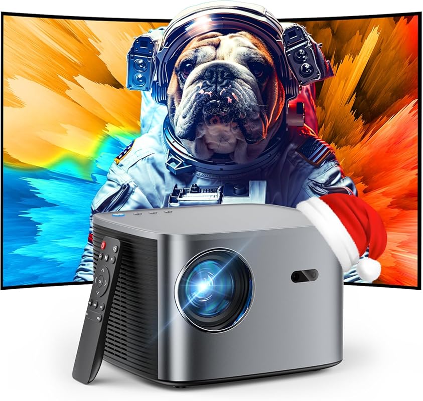 Groview 4K Projector with WiFi, Bluetooth, Auto Focus, and Keystone Co