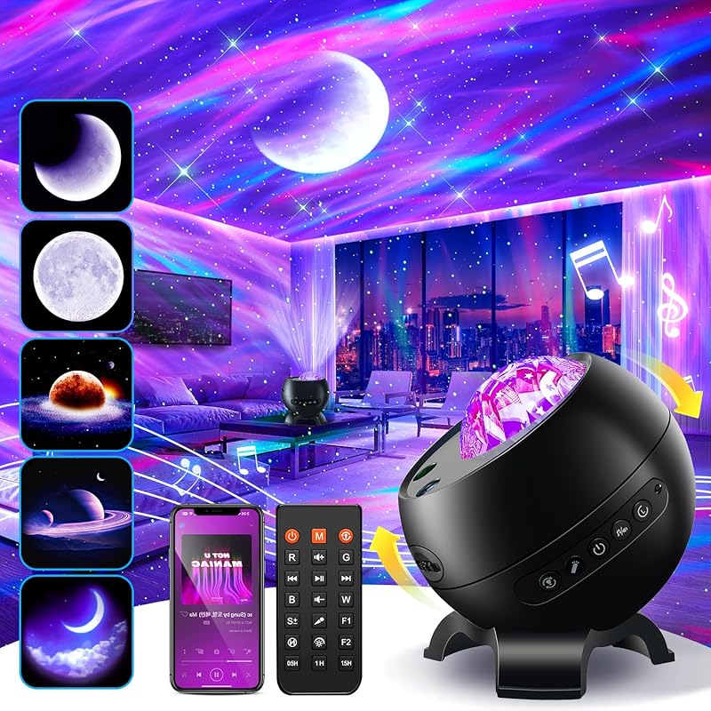 Northern Galaxy Light Projector with 300+ Modes, White Noise, and Blue