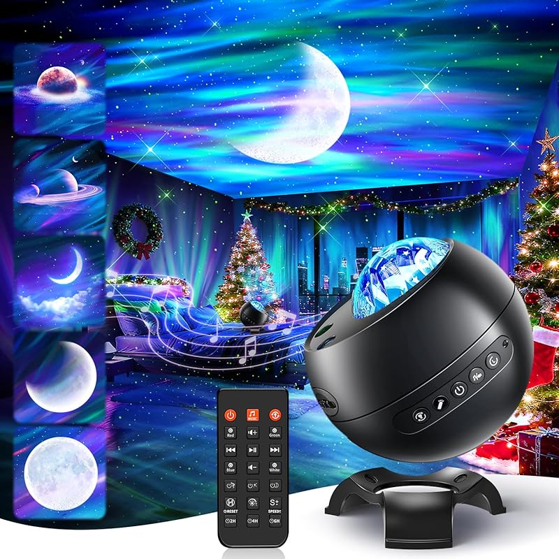 Northern Lights Galaxy Projector for Bedroom with 300+ Colors, White N
