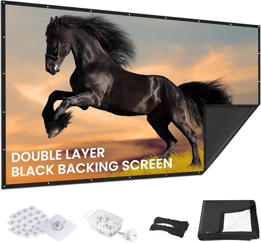 IOLIEO 100 Inch 2025 Upgraded Projector Screen with Black Backing