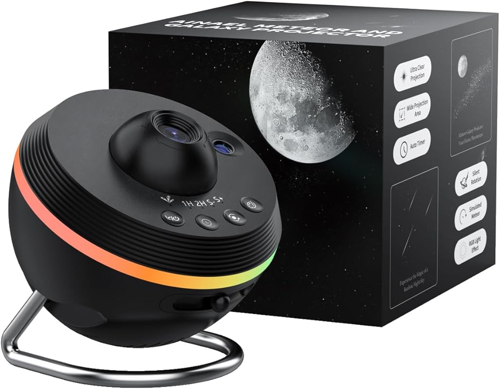 Home Space Galaxy Projector with Starry Sky, Light Strip, and Meteor E
