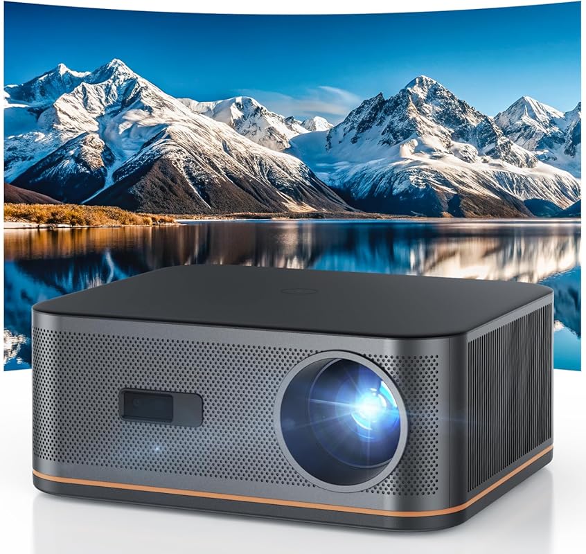 4K Decoding WiFi Bluetooth Projector with Auto Focus and 300-Inch Disp
