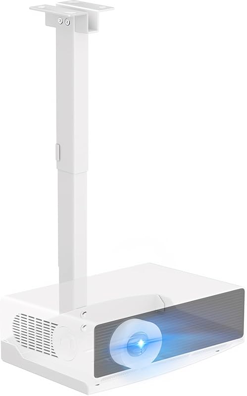 Ceiling Projector Mount with Tray, Adjustable Height, Concealed Cables