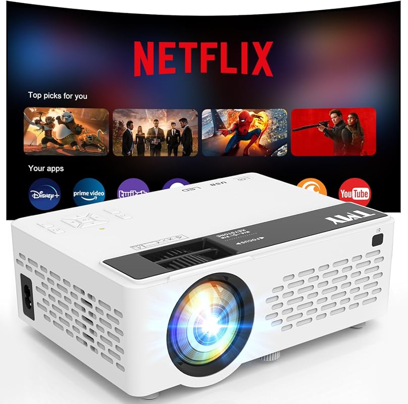 Netflix-Authorized Mini Projector with WiFi, Bluetooth, 1080P Full HD,