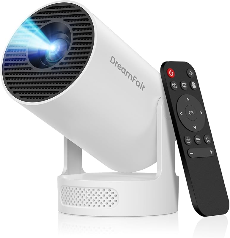 Portable WiFi and Bluetooth mini projector with 4K support, auto keyst