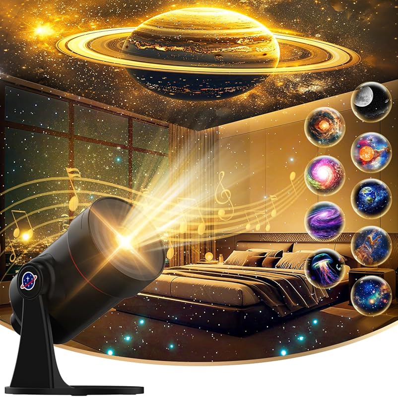 White Noise Galaxy Projector with 28 Soothing Sounds, Space Night Ligh