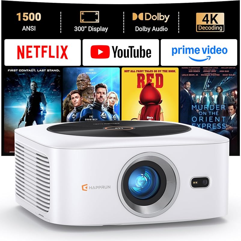 4K Decoding Smart Projector with Wi-Fi, Bluetooth, Dolby Sound, and Bu