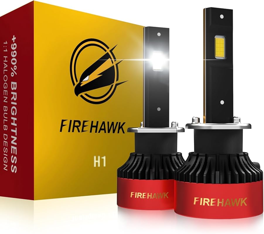 Firehawk H1 LED Bulbs, 70,000LM, 6000K White, Waterproof, Plug-and-Play, Pack of 2