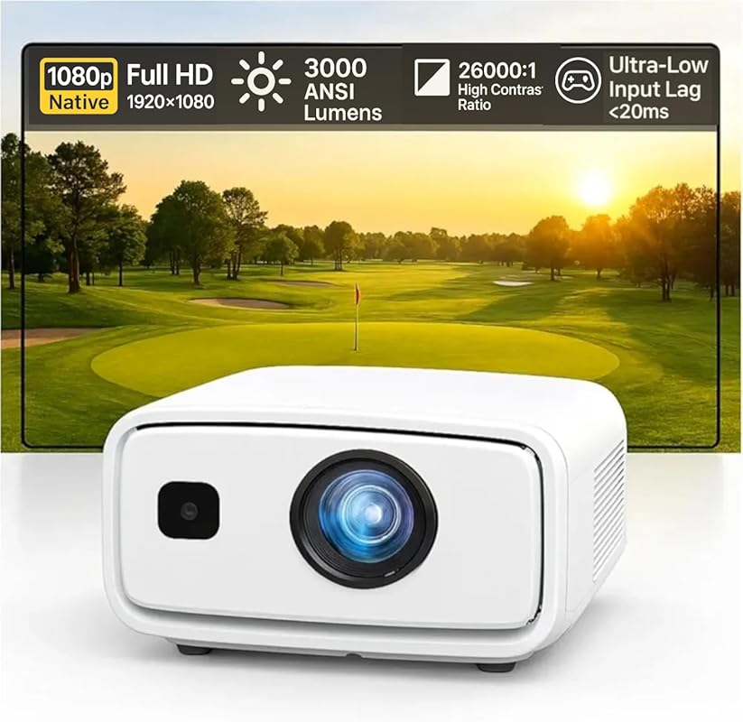 Golf Simulator Projector Full HD 1080P 4K Support Brightness 3000 Lume