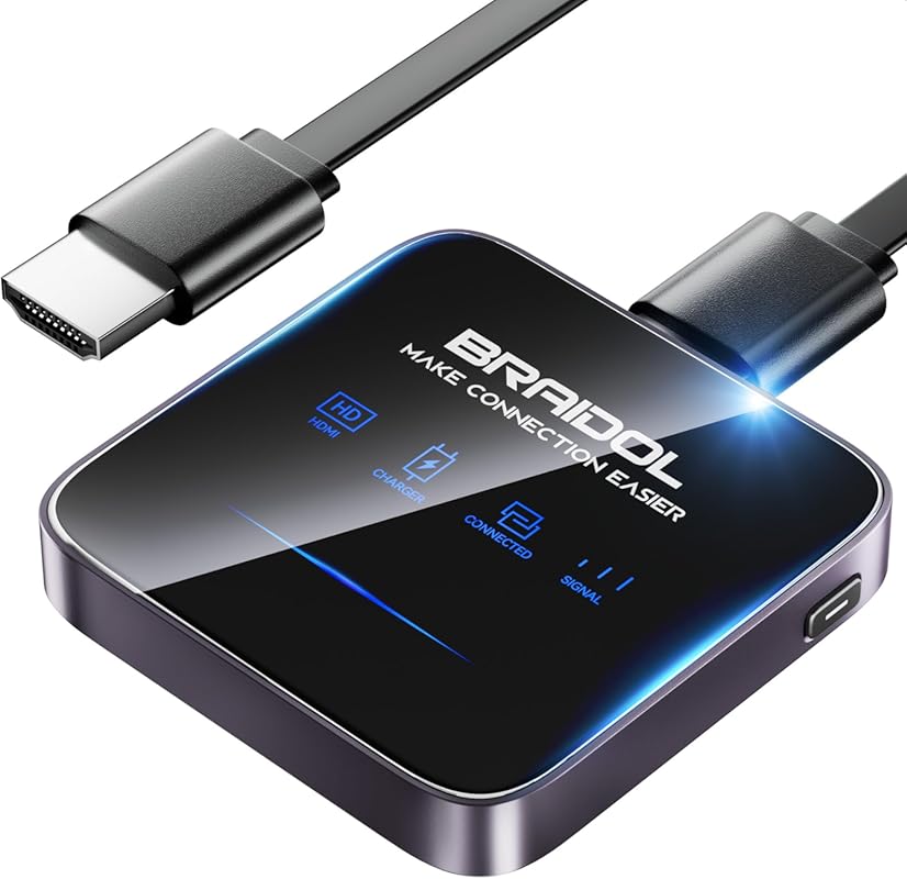 2026 Wireless HDMI Adapter for Smartphone, Laptop, and Projector with