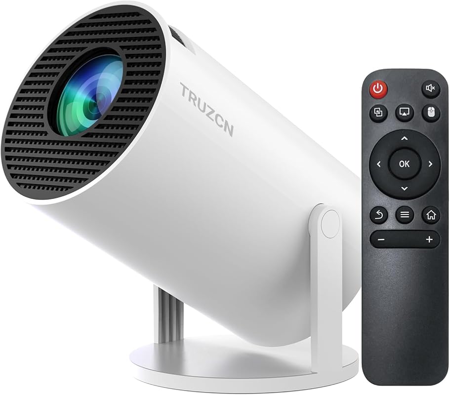 Mini Projector with WiFi 6, Bluetooth 5.2, 4K Support, Auto Keystone, and Compatibility for MacBook Pro