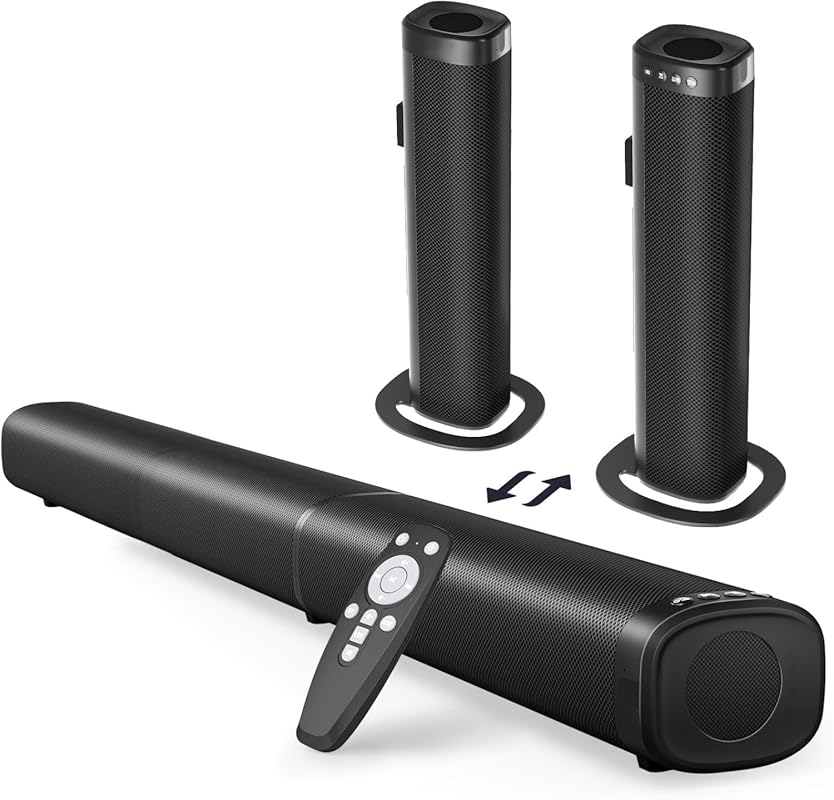 Puriom Sound Bar for Smart TV, 100W Sound Bar with Bluetooth 5.3/ARC/O