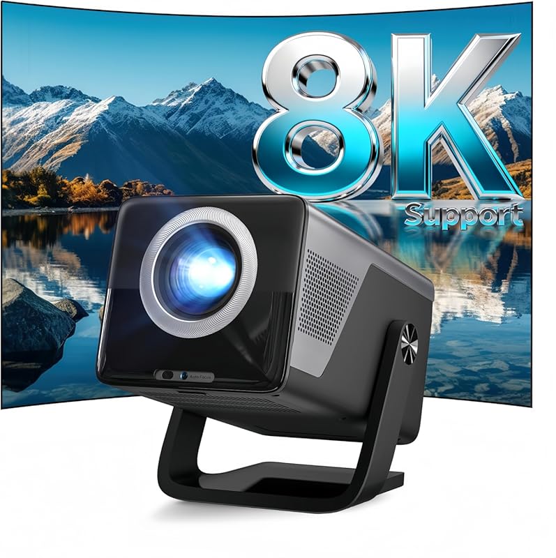 8K Support 2000 ANSI Smart Projector with Android 14, UHD 1080P, Auto