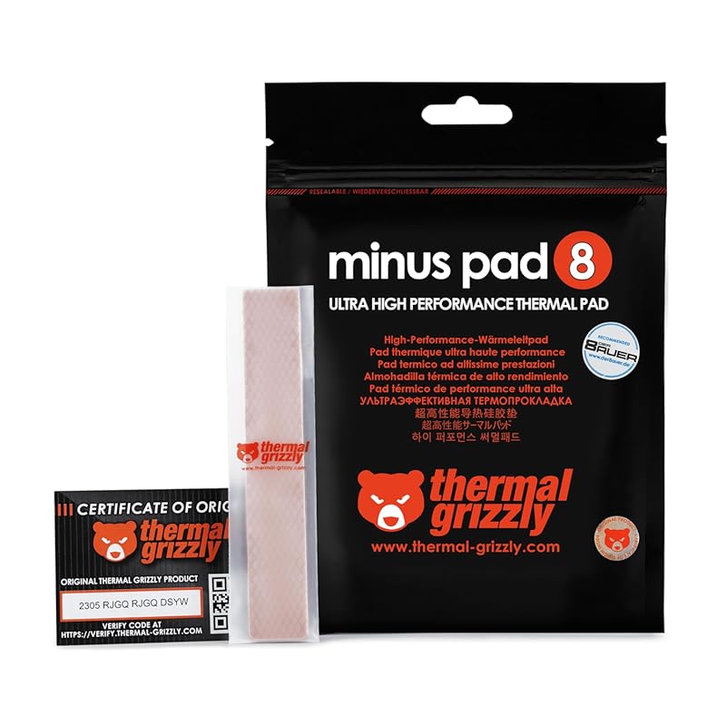Thermal Grizzly Minus Pad 8 120x20x1mm 2-Pack: High Conductivity, Elec