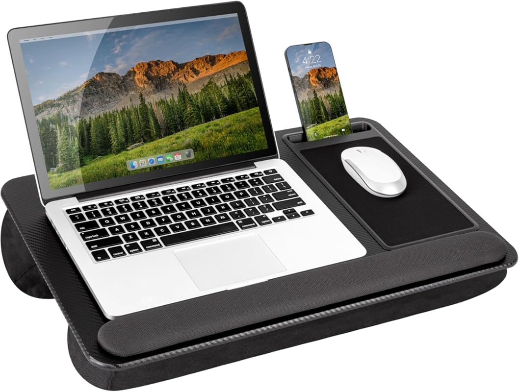 LAPGEAR Home Office Pro Lap Desk with Wrist Rest, Mouse, Phone Holder