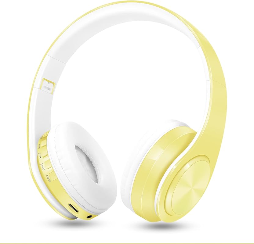 RAT TAIL V5.0 Yellow Bluetooth Headphones: Foldable Wireless Over-Ear