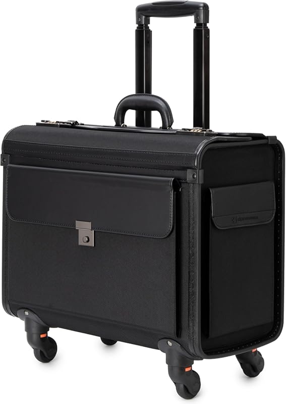 Alpine Swiss Wheeled Briefcase with Locking Handle, Organizer Pockets 