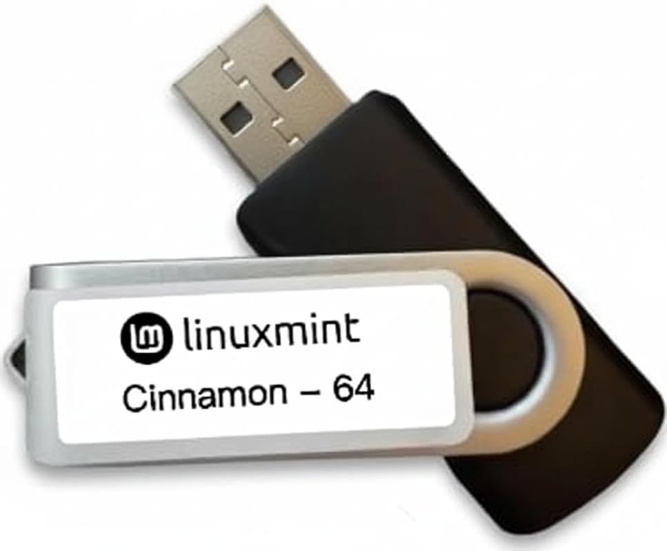 Linux Mint Cinnamon 22 64-bit Live Bootable USB Drive for Installation