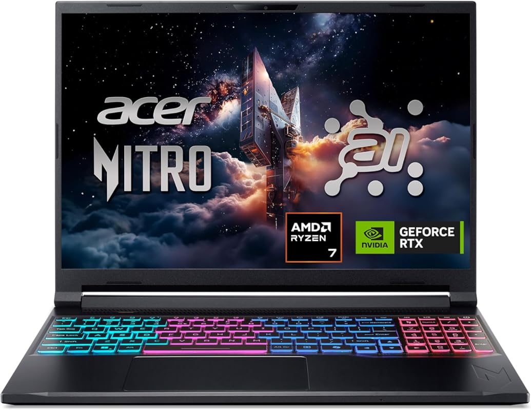 Acer Nitro V 16S AI Gaming Laptop with RTX 5060, Ryzen 7, 180Hz Display