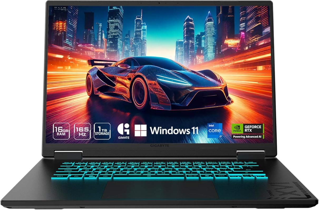 GIGABYTE Gaming A16 Laptop: 165Hz WUXGA, RTX 5070, i7, 32GB RAM, 1TB S