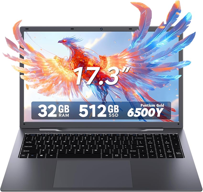 17.3 Inch FHD IPS Laptop with 32GB RAM 512GB SSD & Pentium Gold Proces