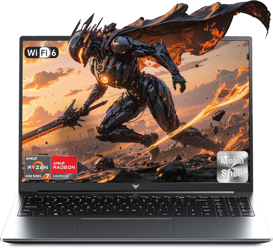 2026 Gaming Laptop AMD Ryzen 7 7735HS, 16GB DDR5, 512GB NVMe SSD, 16.1