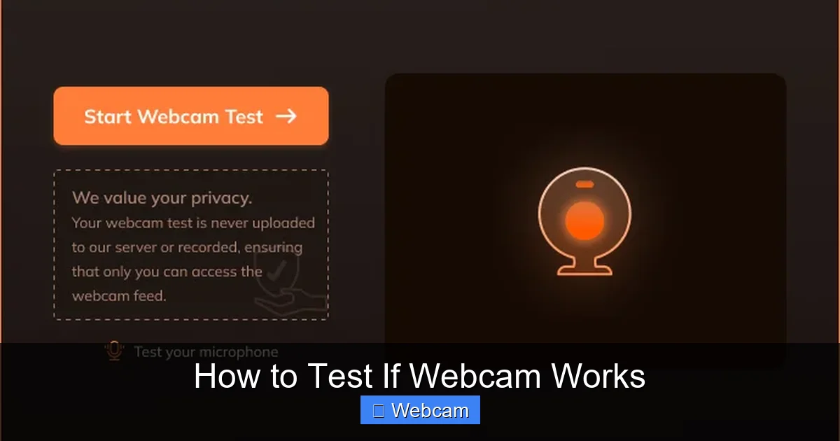 How to Test If Webcam Works