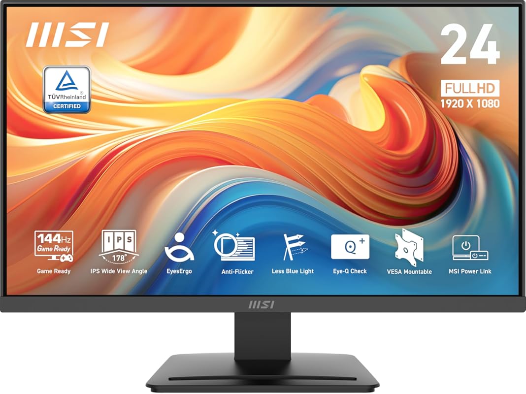MSI 24-Inch FHD 144Hz IPS Gaming Monitor with Adaptive-Sync, HDR Ready